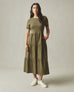 Women's Premium Slub Tiered Dress - Washed Olive